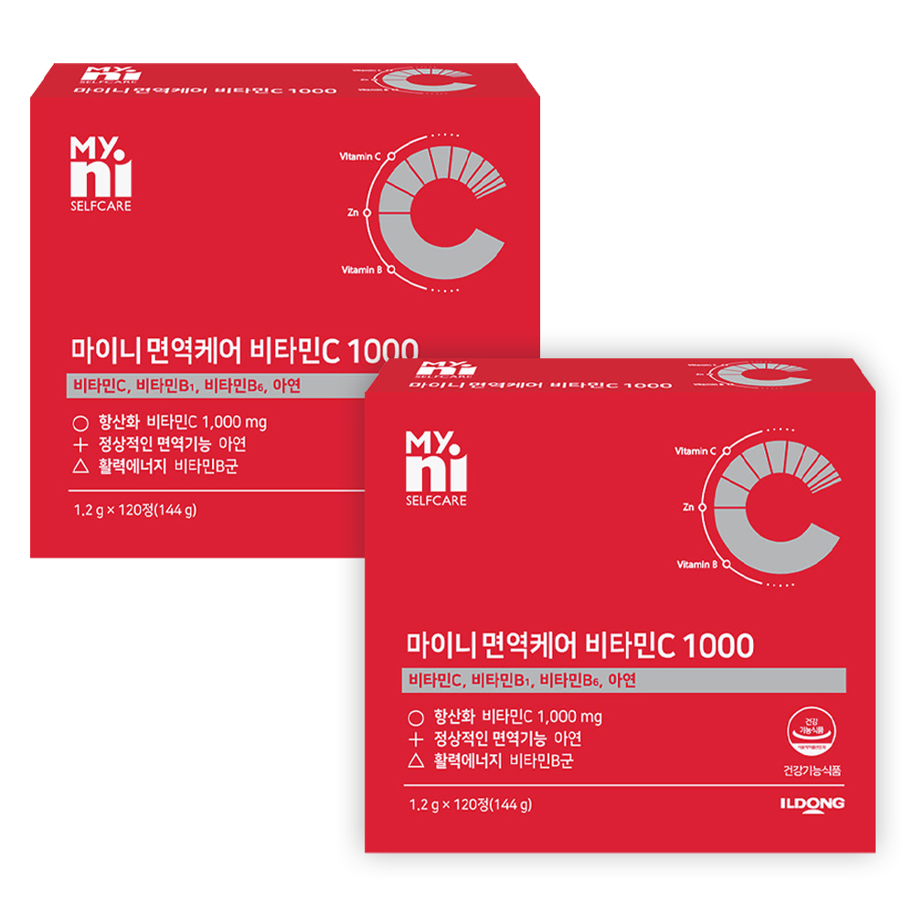 일동생활건강 마이니 면역케어 비타민C 1000 120정 2개 - 상품 이미지