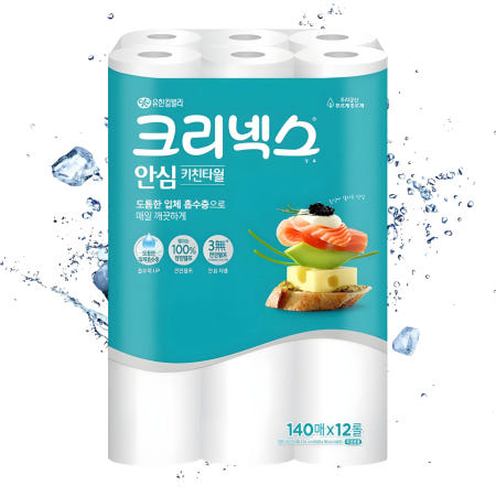 유한킴벌리 크리넥스 안심 클래식 키친타올 140매x12롤