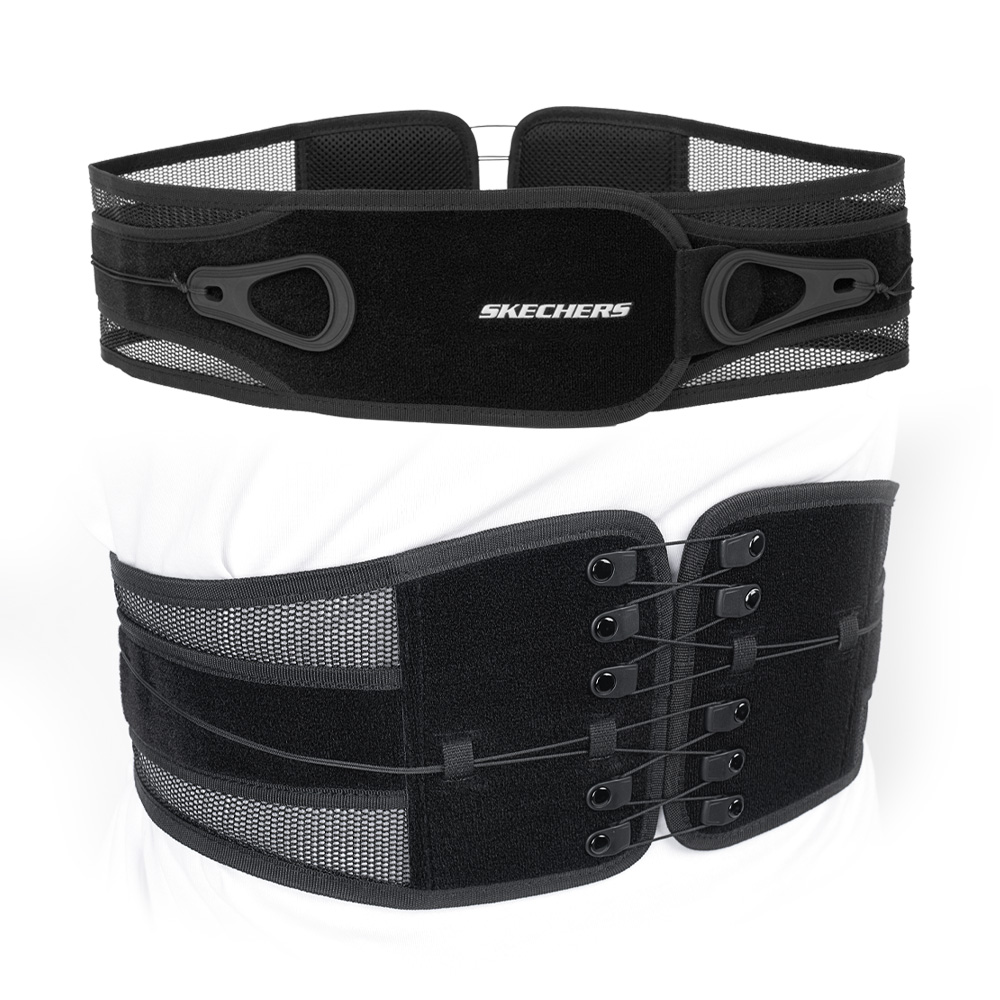 스케쳐스 테크핏 허리 보호대 복대 얇은 메쉬 여름용 이중압박 골프 산후 운동 슬림