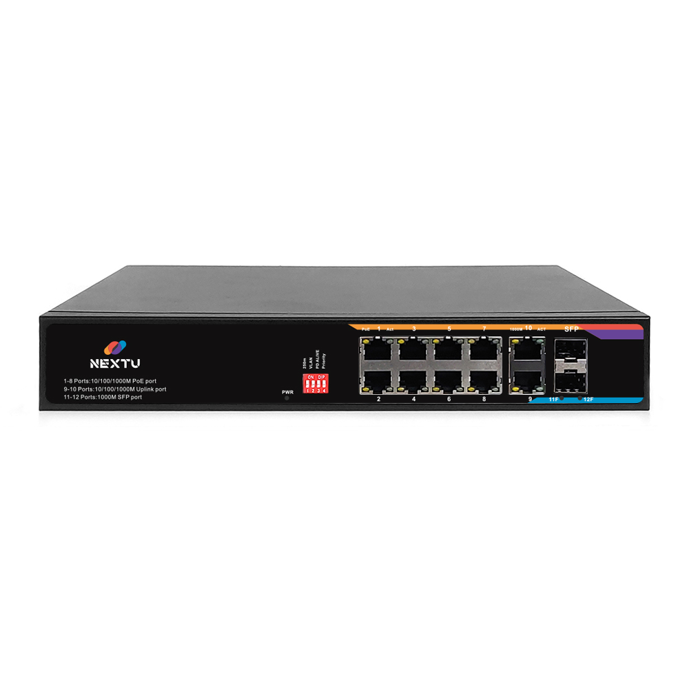 12포트 POE+ 기가 스위치허브 NEXT POE3012GSFP-2TP - 상품 이미지