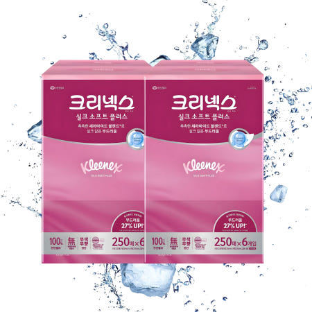 유한킴벌리 크리넥스 실크소프트 미용티슈 250매 6입 X 2개