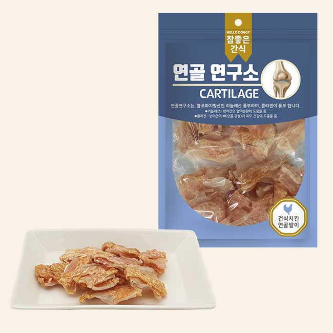 헬로도기 연골연구소 강아지육포 저칼로리 알러지 강아지다이어트간식 건식연골+치킨, 100g, 1개 - 상세 이미지 5