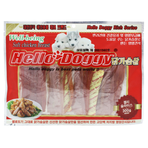 헬로도기 강아지건조간식 사사미 애견 대용량강아지간식 젤리슬라이스, 300g, 1개 - 상품 이미지