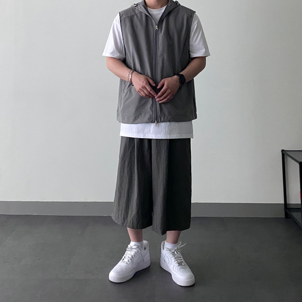 나일론반바지 남성쿨바지 여름 남자밴딩반바지 - 상세 이미지 4