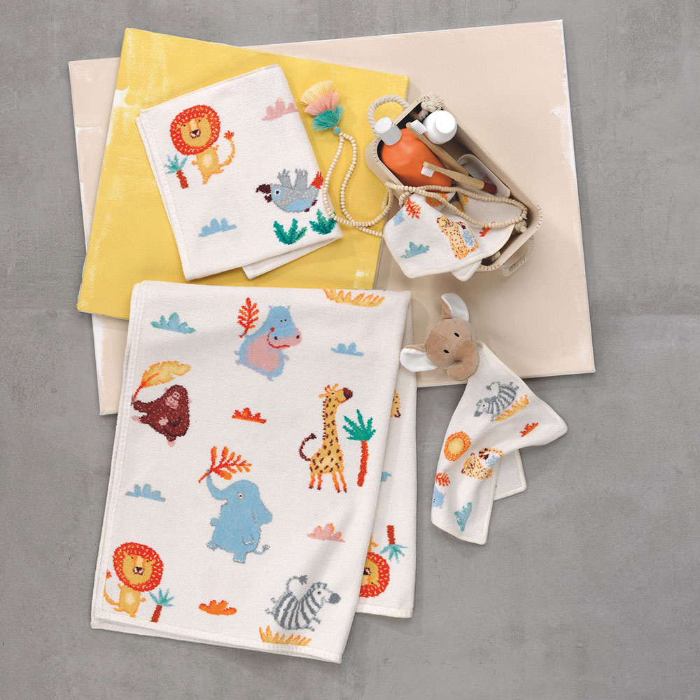 훼이라 와일드 사파리 영유아용 턱받이 베이지 25x30cm 독일직수입 부드러운 프리미엄수건