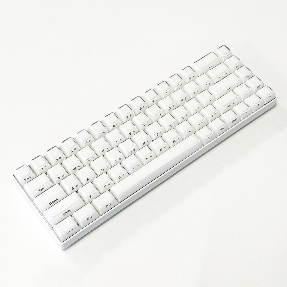 크리스탈 화이트 한글 측각 젤리 푸딩 투명 키캡 OEM PC 이중사출 기계식 키보드 - 상세 이미지 2