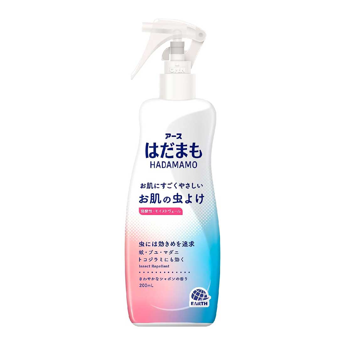 EARTH 아스제약 하다마모 피부 방충제 미스트 200ml 친화적 약산성 4종 보습 성분