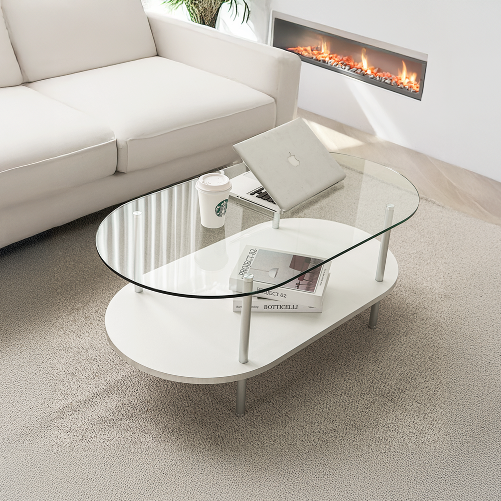 클라르 좌식테이블 높은 소파 쇼파 테이블 타원형 티테이블