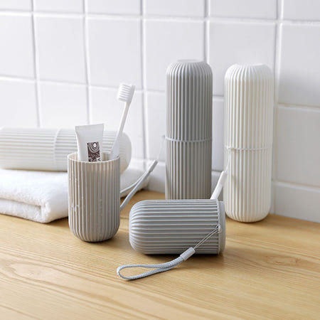 휴대용 원통 칫솔케이스 1P (그레이)