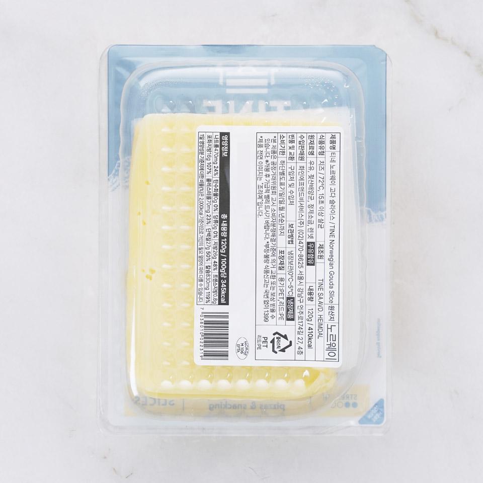 메가마트 티네 노르웨지안 고다 슬라이스 치즈 120g - 상세 이미지 2