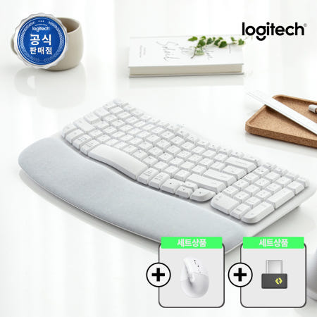 로지텍코리아 WAVE KEYS 오프화이트+LIFT 페일그레이+BOLT C타입 리시버
