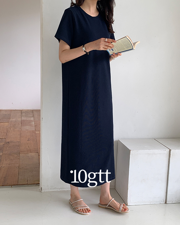 [+루즈핏추가/자체제작] 쫀듯핏 여름 H라인 반팔 롱 원피스 OPS050