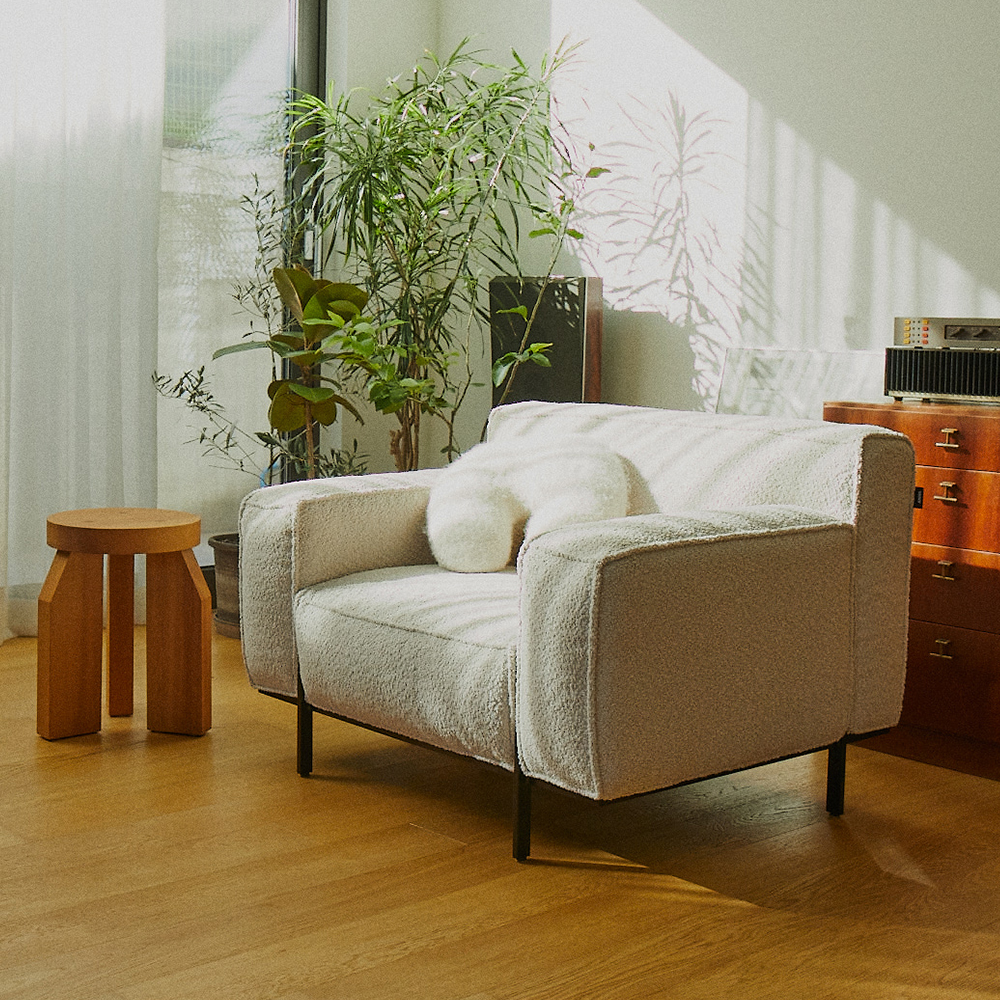 알로소 보눔 1인소파 패브릭소파 (오픈베이스, 부클레패브릭)