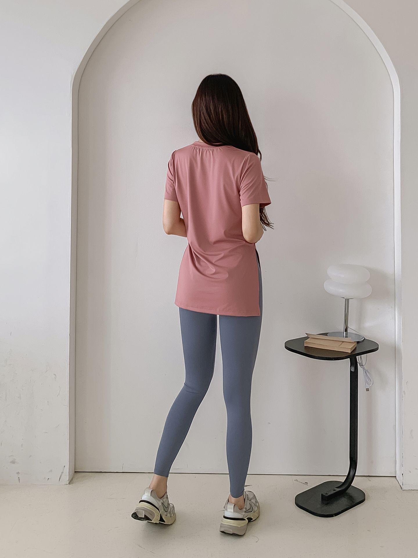 필라테스복 여성 요가복 필라테스 상의 여름 반팔 운동복 이미지 8