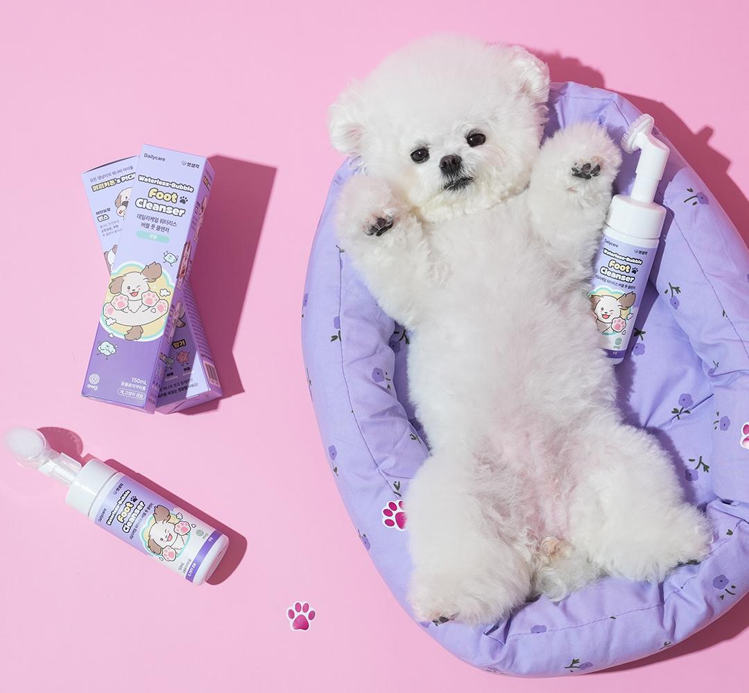 펫생각 버블풋 워터리스 강아지 발 세정제 샴푸 발바닥 클렌저 발사탕 습진 150ml, 1개 이미지 4