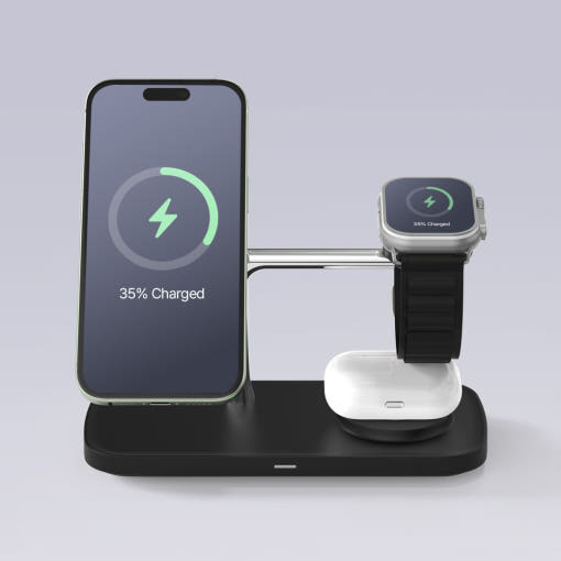 만렙 Qi2 3in1 고속 무선충전기 이미지