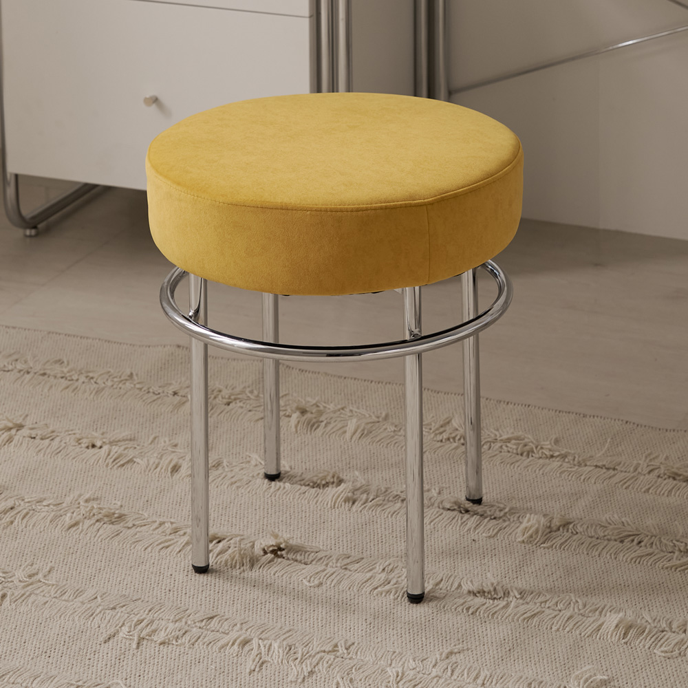 엘라 스툴 패브릭 화장대 의자 글래시머스타드 CNM242C