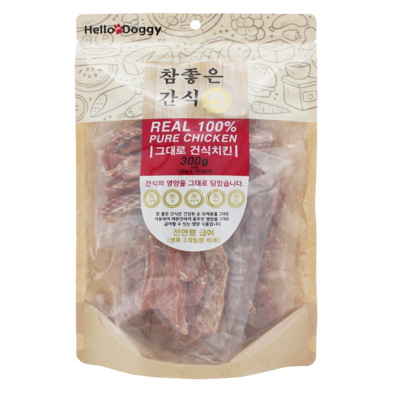 헬로도기 강아지건조간식 대용량강아지간식 애견 육포 그대로오리, 280g, 1개 - 상세 이미지 2