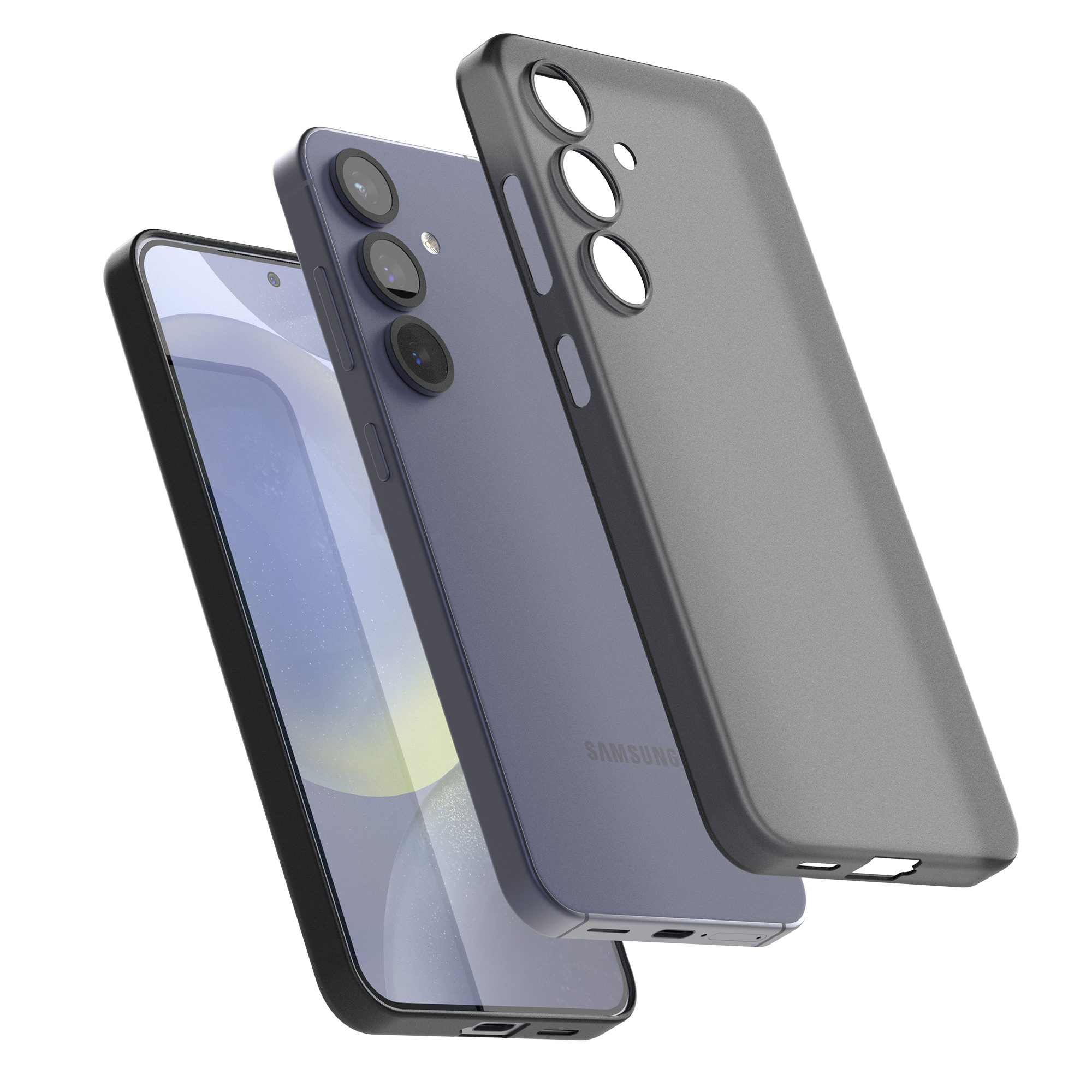 고스트핏 투명헨드폰케이스 변색없는케이스 생폰케이스 그레이, 갤럭시S24 플러스 - 상품 이미지