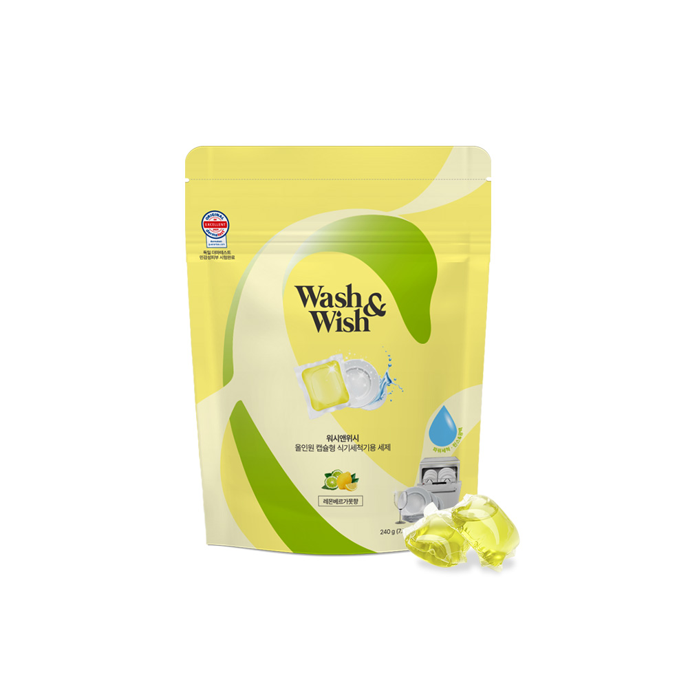 [신제품] 워시앤위시 올인원 캡슐형 식기세척기용 세제 32개입