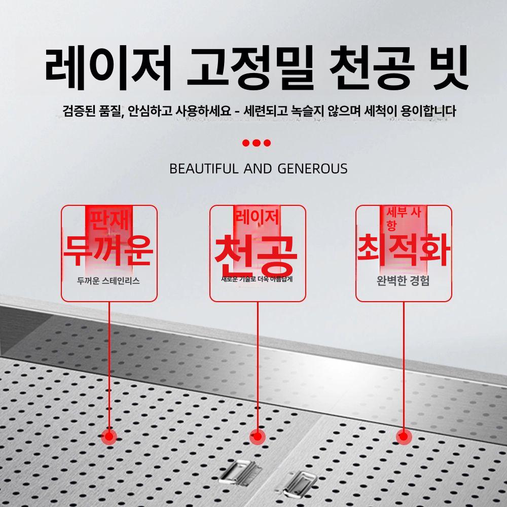 업소용 배수 작업대 정리 다이 주방 재료손질 해동 식당 180x60x80 무바퀴 무망 - 상세 이미지 3