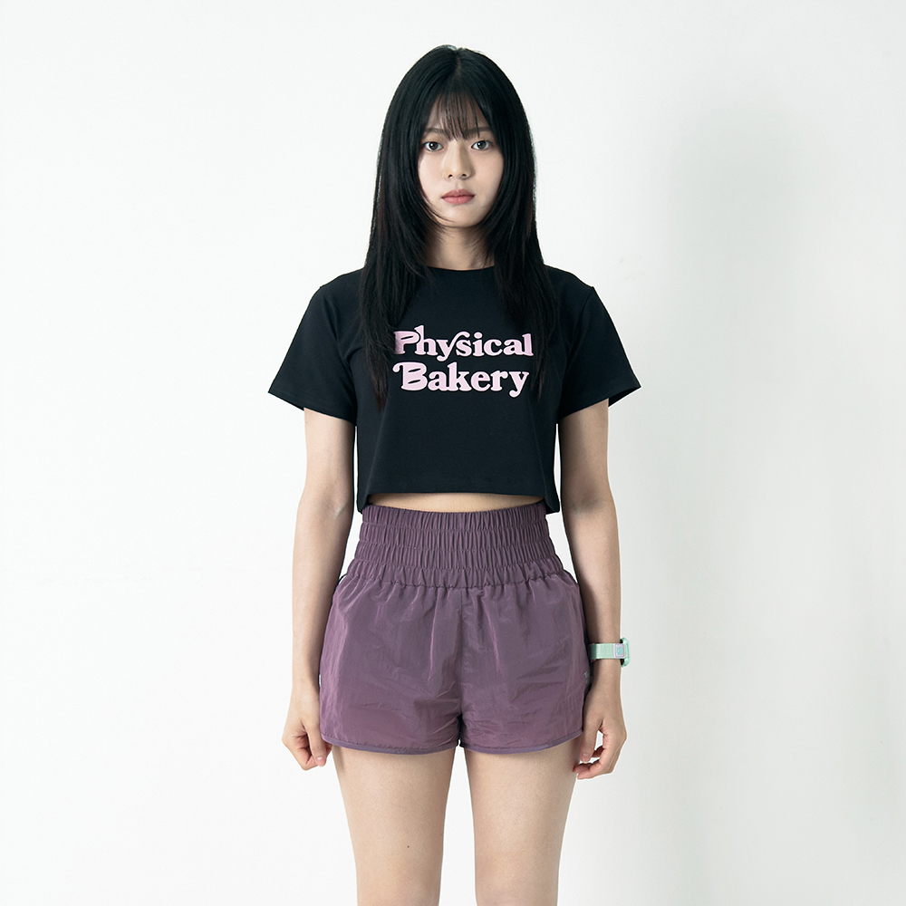 피지컬베이커리 하이웨스트 글레이즈 쇼츠 나일론 러닝 바스락 숏팬츠 3부 퍼플, M - 상세 이미지 4