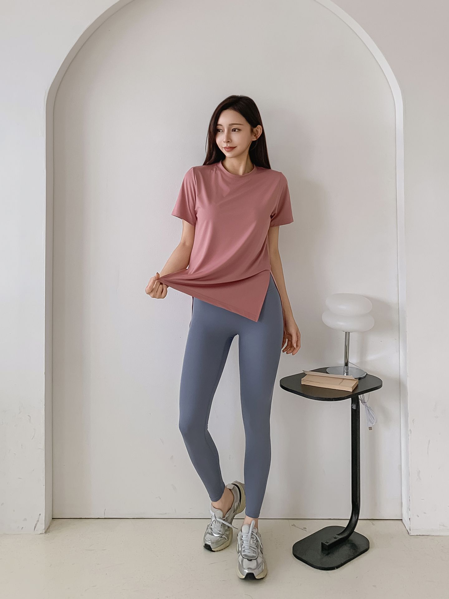 필라테스복 여성 요가복 필라테스 상의 여름 반팔 운동복 이미지 6