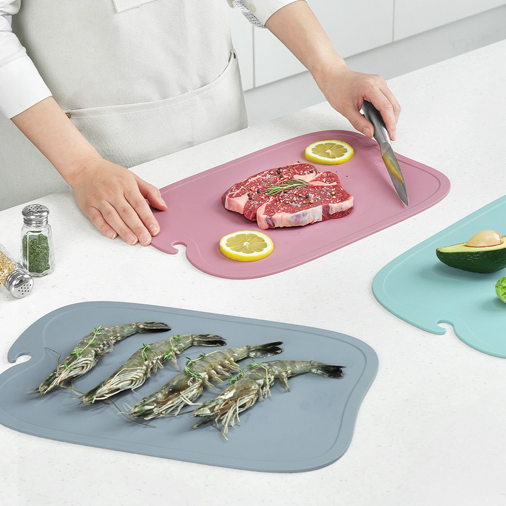 로긴 칼집 최소화 걸이형 TPU 주방 도마 3종 세트 + 스텐 거치대 이미지 8