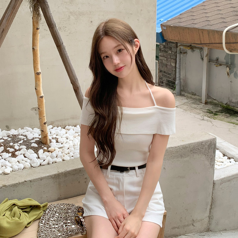 마르센 여리핏 홀터넥 오프숄더 니트 ts4643 - 상세 이미지 4