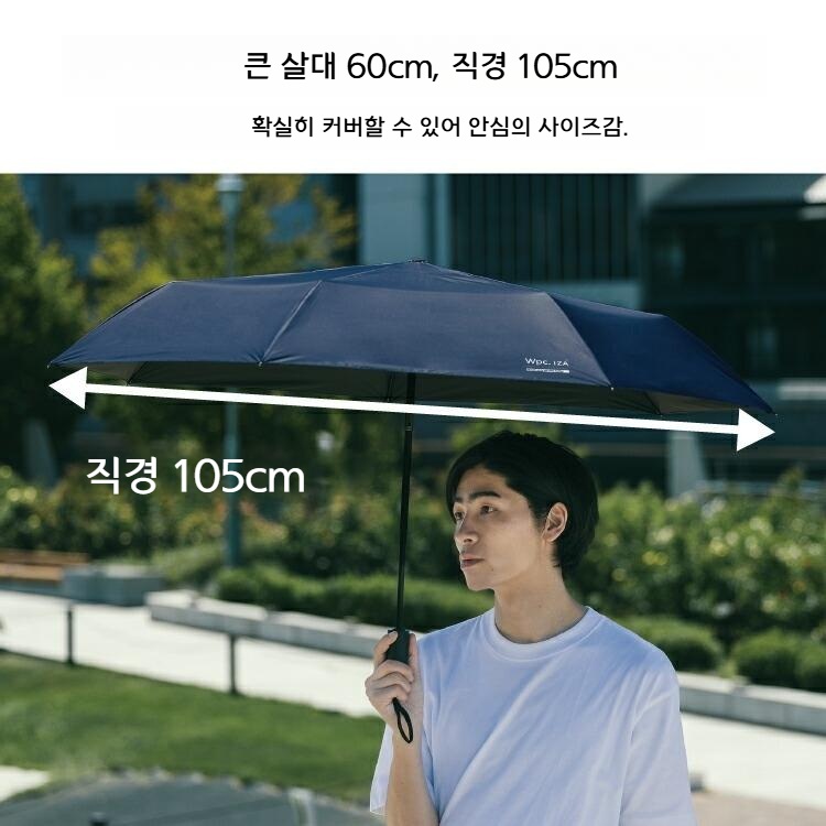 Wpc IZA 자동개폐 접이식 대형 우산 우양산 일본양산 UV차단 블랙 - 상세 이미지 4