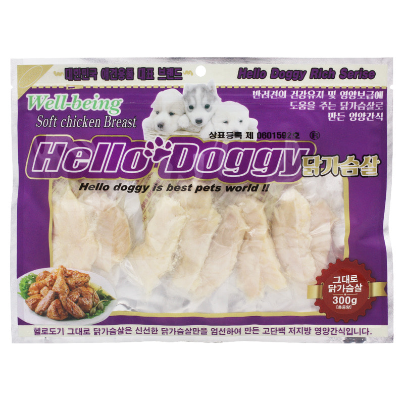 헬로도기 강아지건조간식 사사미 애견 대용량강아지간식 치킨연어포, 300g, 1개 - 상세 이미지 4