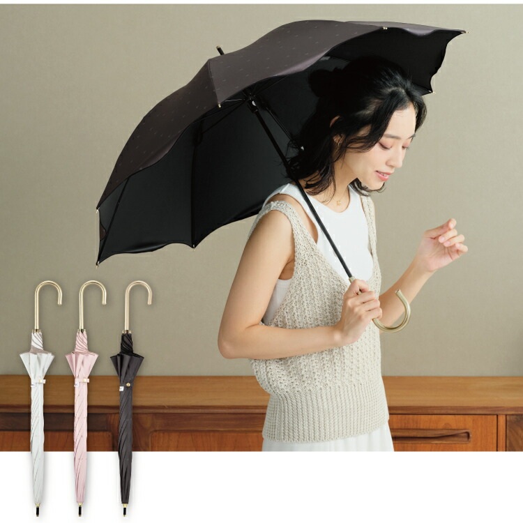 Wpc UV컷 차광 하트 패턴 장우산 장양산 일본양산 핑크 - 상세 이미지 2