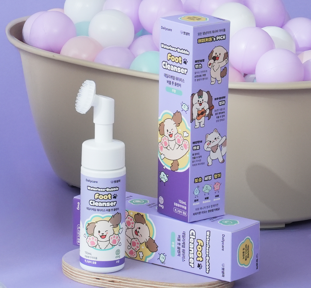 펫생각 버블풋 워터리스 강아지 발 세정제 샴푸 발바닥 클렌저 발사탕 습진 150ml, 1개 이미지 2