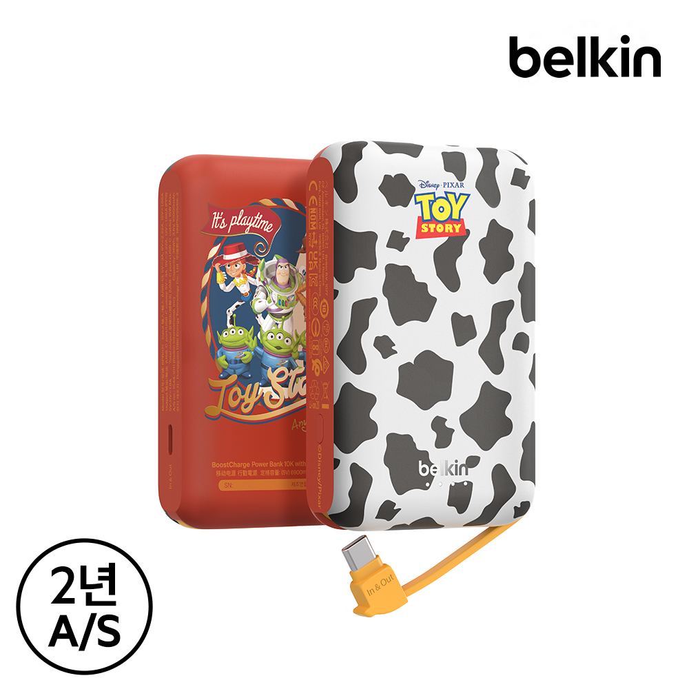 벨킨 디즈니 C타입 케이블 일체형 20W 10000mAh 보조배터리 토이스토리(BPB021qcTS-DY) - 상세 이미지 2