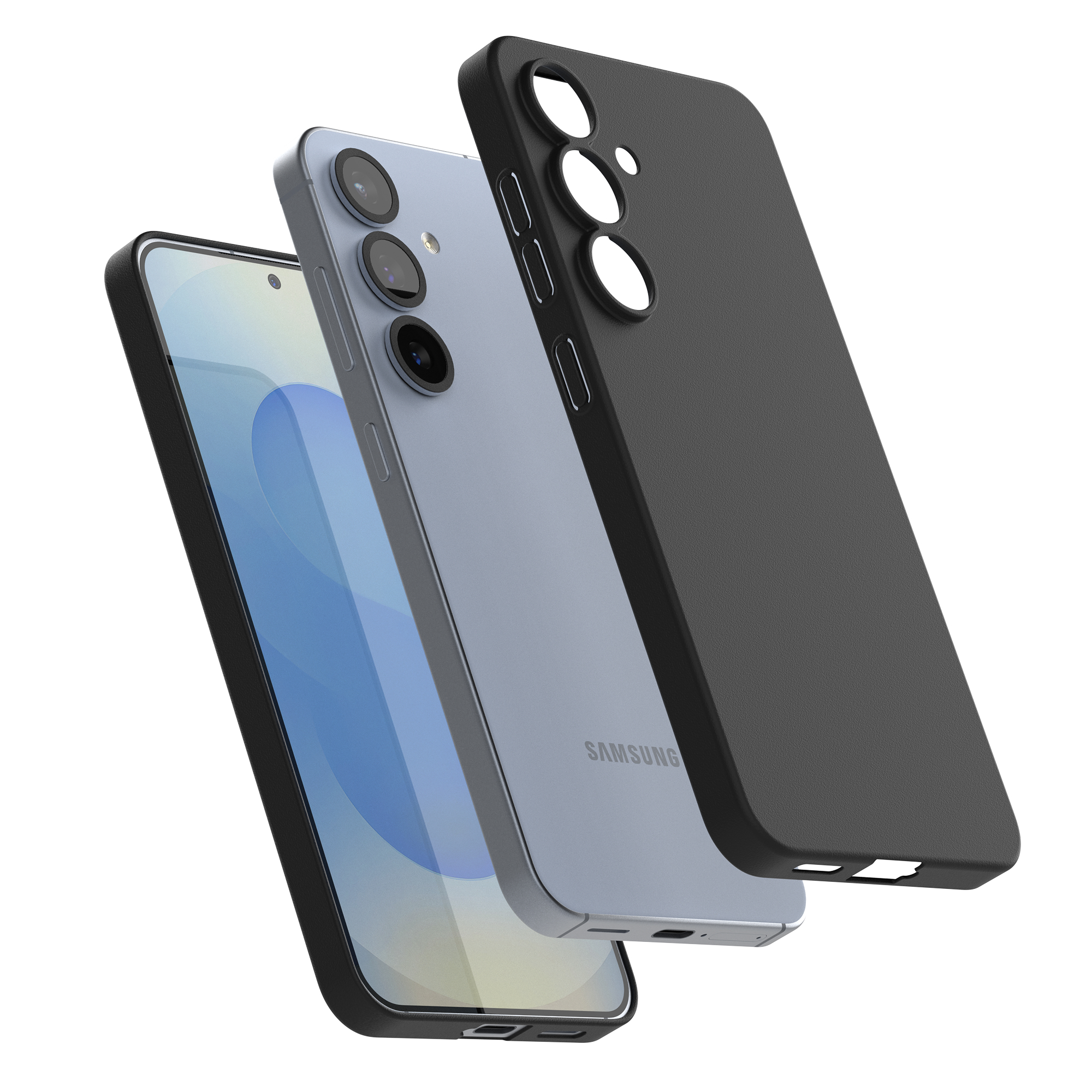 고스트핏 투명헨드폰케이스 변색없는케이스 생폰케이스 블랙, 갤럭시S25 - 상품 이미지