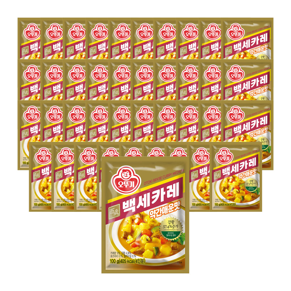 오뚜기 백세카레 약간매운맛, 100g, 40개 - 상품 이미지