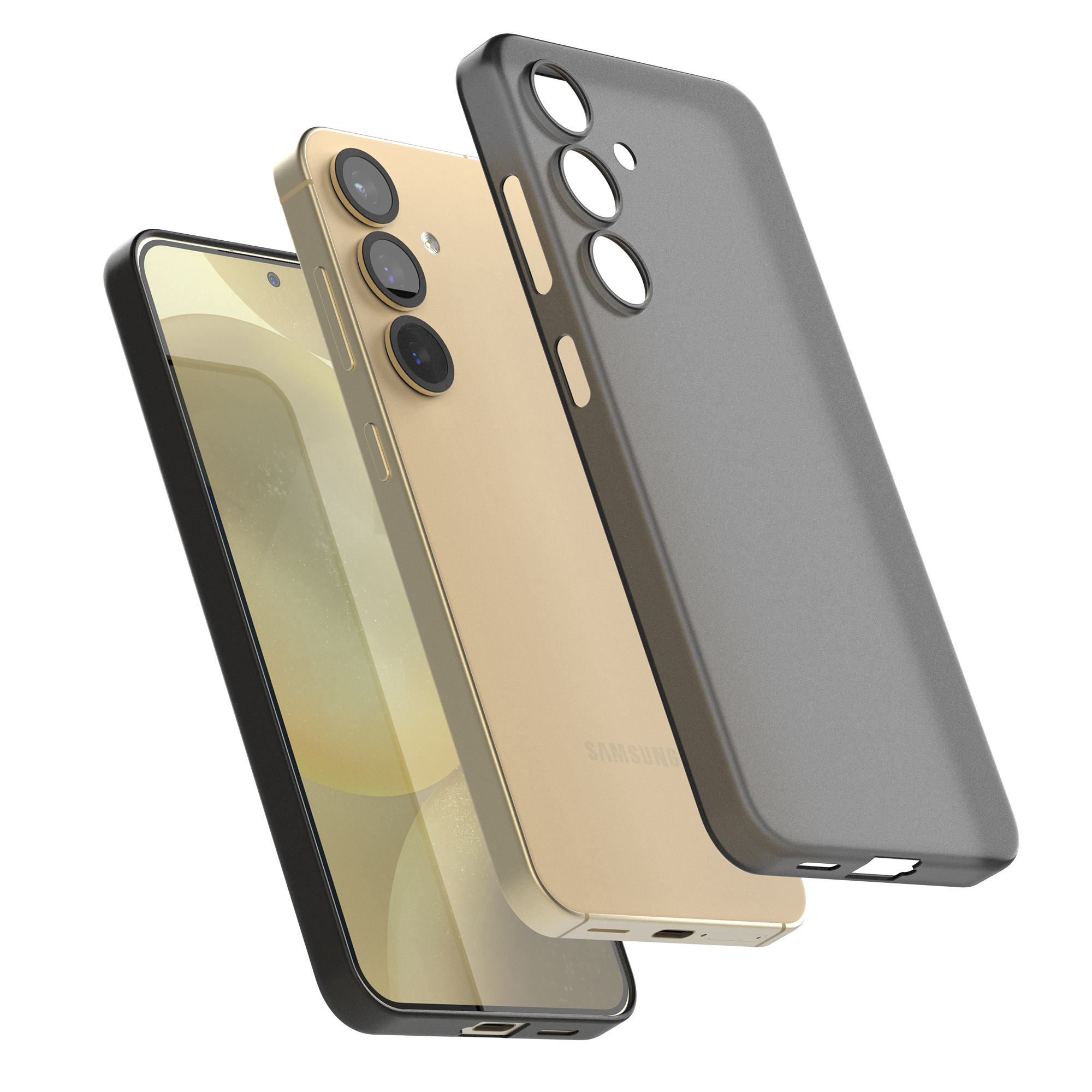 고스트핏 투명헨드폰케이스 변색없는케이스 생폰케이스 그레이, 갤럭시S24 - 상품 이미지