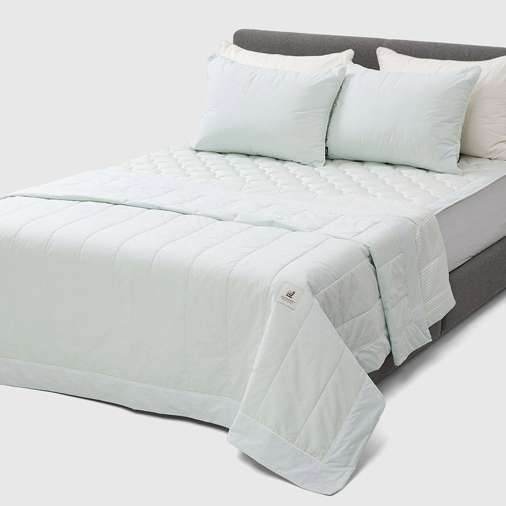 레노마홈 던 냉감 양모 여름용 차렵이불 앞 순면 뒤 냉감