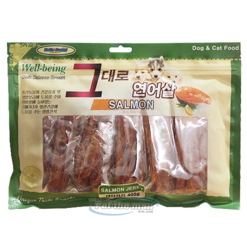 헬로도기 그대로연어살 강아지대용량간식 건조 사사미 연어져키, 400g, 1개 - 상세 이미지 3