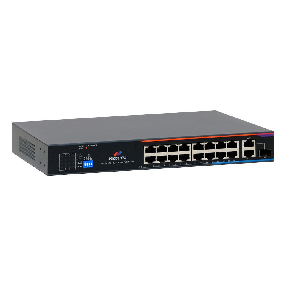 16포트 100M POE스위칭허브 (총 용량200W) +2 RJ45/ 1SFP 업링크 콤보포트 / AC전원공급 NEXT POE318SFP-TP - 상세 이미지 3