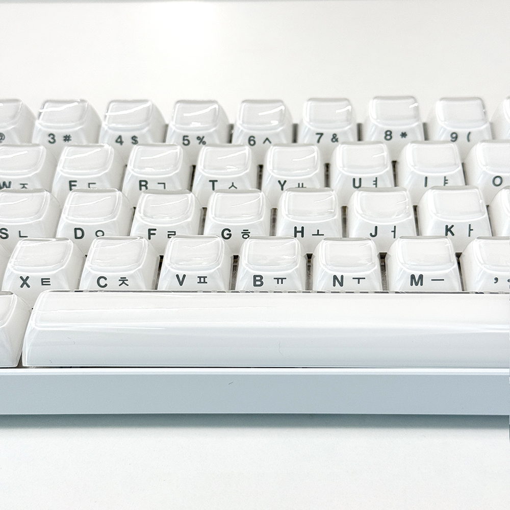 크리스탈 화이트 한글 측각 젤리 푸딩 투명 키캡 OEM PC 이중사출 기계식 키보드 - 상세 이미지 3