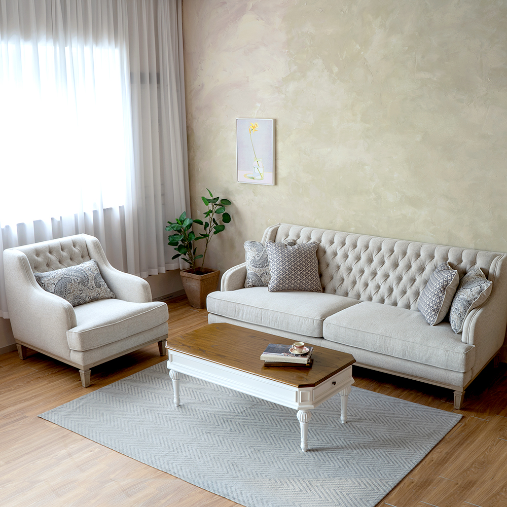 아나스 프렌치 엔틱 소파 1인용 3인용 패브릭 소파