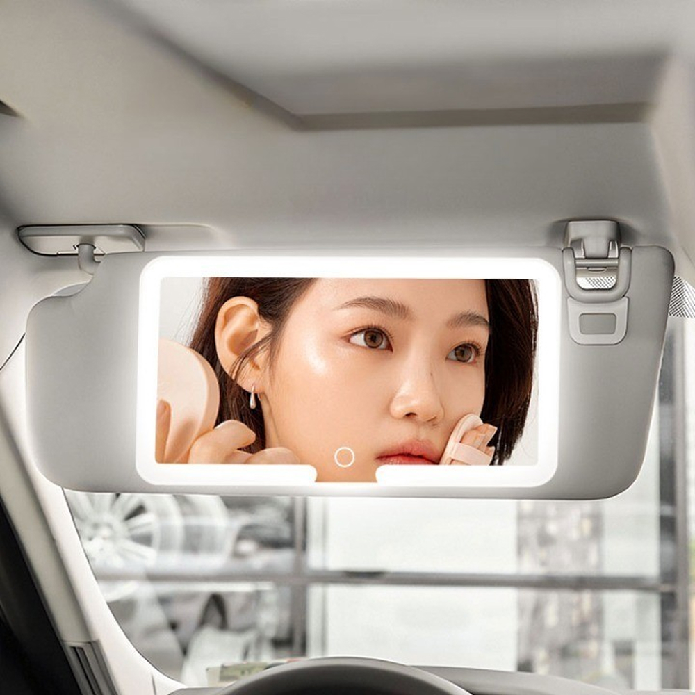 [차안뷰티존] 애니윙 차량용 선바이저 LED 메이크업 거울 - 상품 이미지