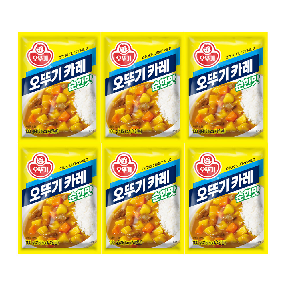 오뚜기 오뚜기카레 순한맛, 100g, 6개 - 상품 이미지