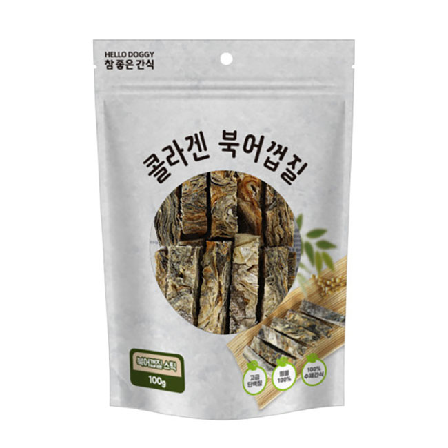 헬로도기 콜라겐북어껍질 강아지황태 보양식 소형견 대형견 간식 스틱형, 100g, 1개 - 메인 이미지
