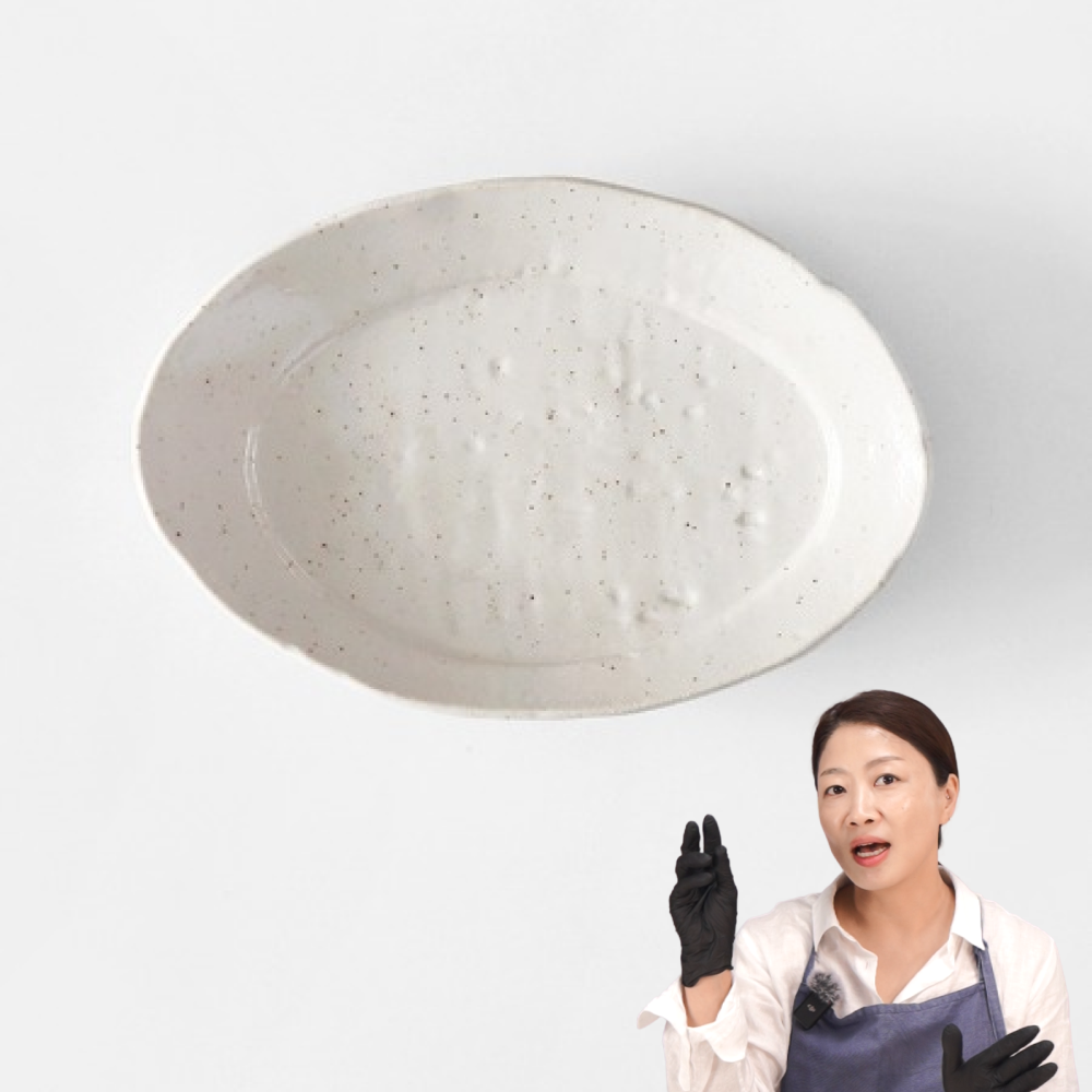 마루모 길쭉한 화이트 타원접시 16cm - 상품 이미지