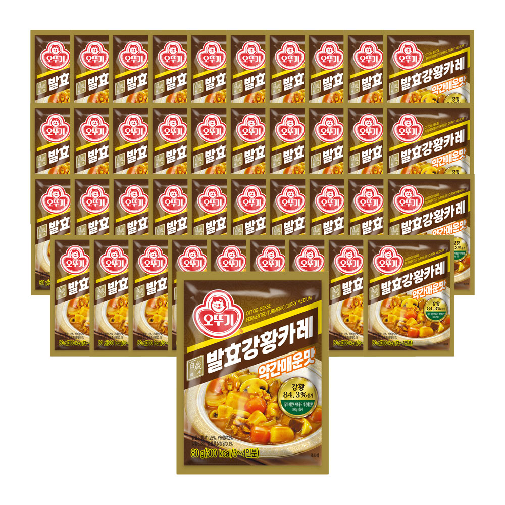 오뚜기 백세발효강황카레 약간매운맛, 80g, 40개