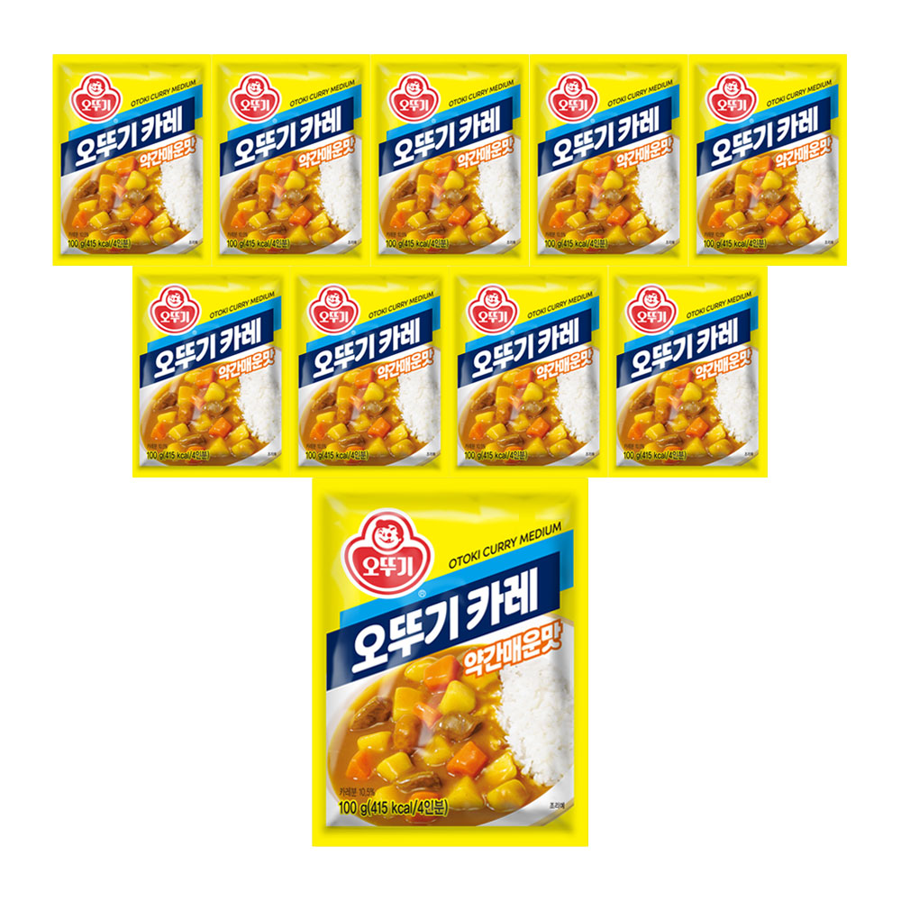 오뚜기 오뚜기카레 약간매운맛, 100g, 10개 - 상품 이미지