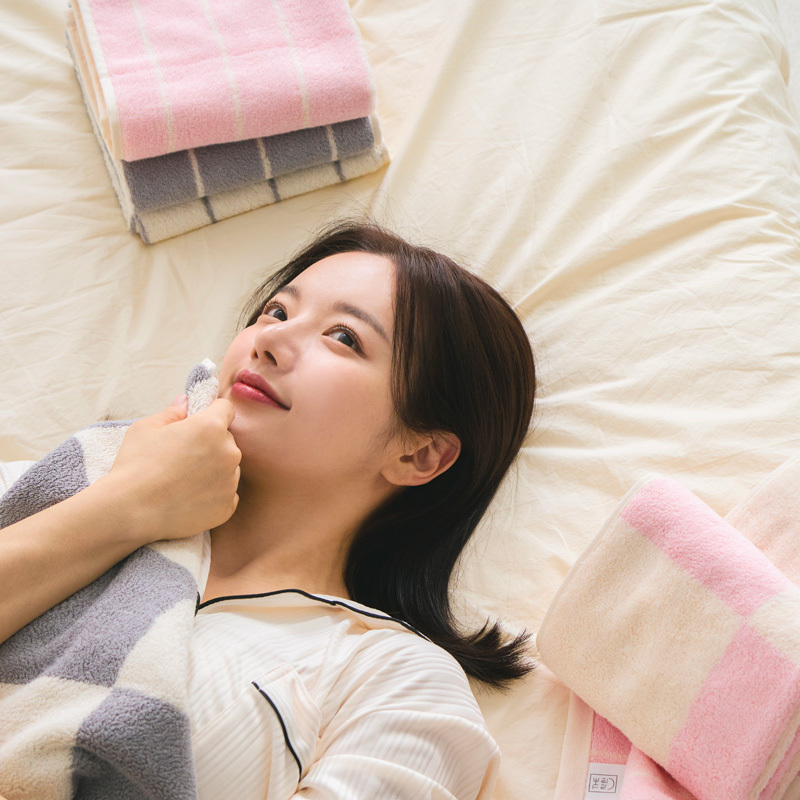 호텔수건 답례품 40수 코마사 먼지없는 스트라이프 순면 고급 더착한 수건 200g