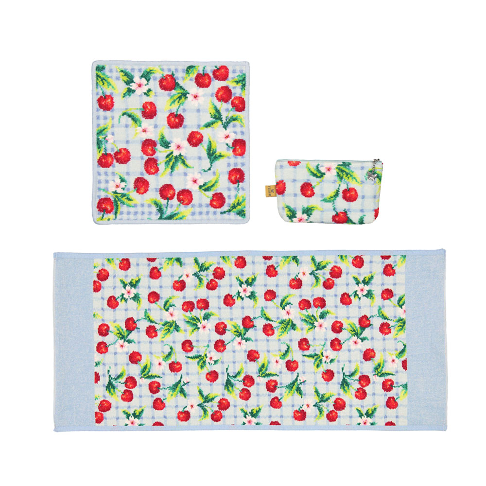 훼이라 체리피크닉 게스트타월 37x80cm 독일직수입 부드럽고 먼지없는 프리미엄 애착수건 - 상세 이미지 2